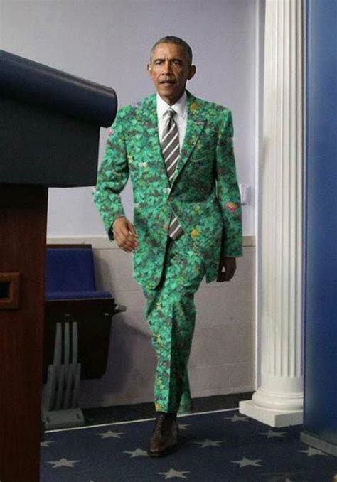 Obama Wearing Suit Of That Pattern In The Background Of His Official