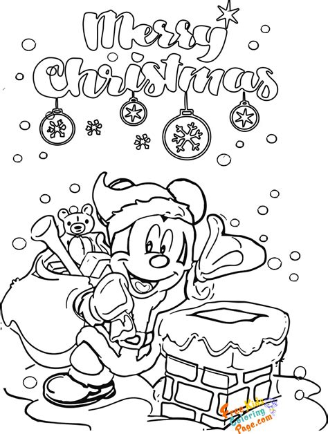 Mickey Mouse Santa Claus Coloring Pages Free Kids Coloring Page