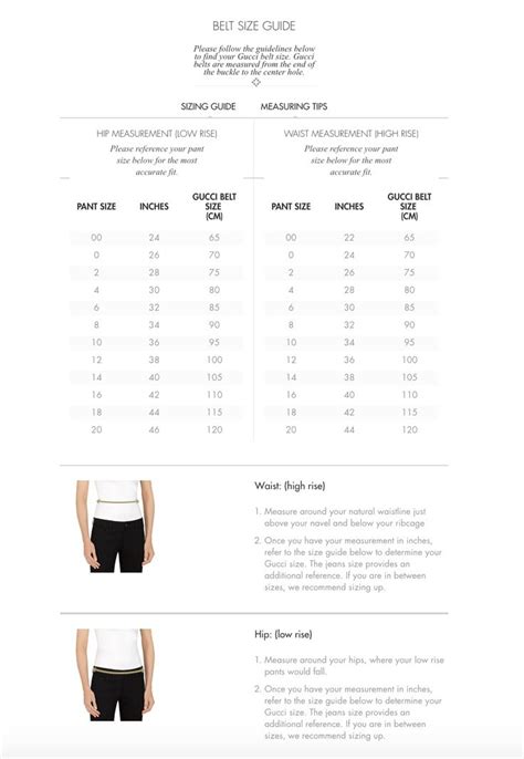 Mens Gucci Belt Size Chart