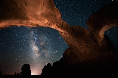 Wallpaper Landscape Night Nature Silhouette Milky Way Nebula