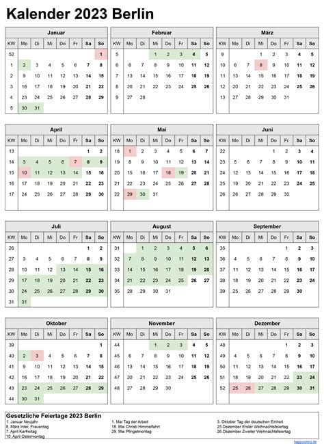 Kalender 2022 2023 Und 2024 Ferien Berlin Feiertage Pdf Xls Und