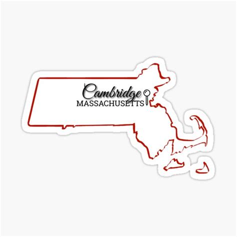 Cambridge Massachusetts Map With Location Pin Sticker By Morganarielle Redbubble