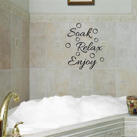 Soak Relax Enjoy Vinyl Wall Decal Includes Bubbles Bathroom Decal Tub Decal Bathroom Wall