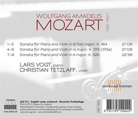 Lars Vogt And Christian Tetzlaff Mozart Sonatas For Piano And Violin Cd Lars Vogt Bol