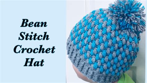 Bean Stitch Crochet Beanie Winter Hats Two Colors For Boys And Girls