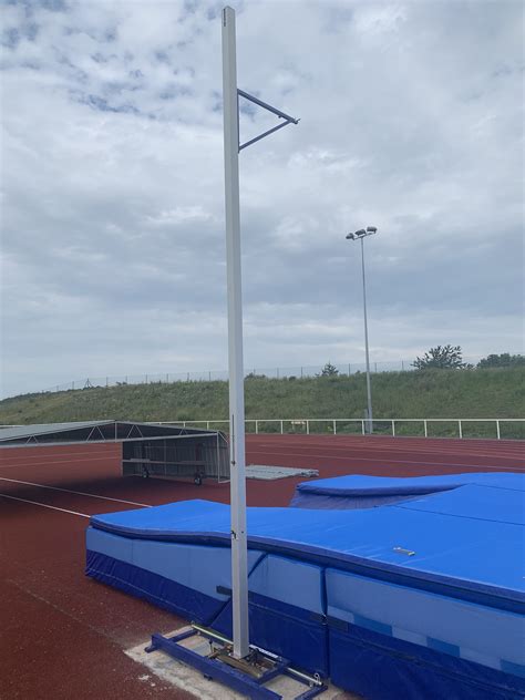Pole vaulting, also known as pole jumping, is a track and field event in which an athlete uses a long and flexible pole, usually made from fiberglass or carbon fiber, as an aid to jump over a bar. ARH Club Pole Vault Uprights | Pole Vault Equipment ...