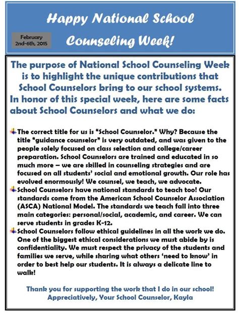 Recipe For A Great National School Counselor Week National School