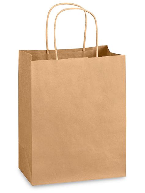 Kraft Paper Shopping Bags 8 X 4 12 X 10 14 Cub S 7098 Uline