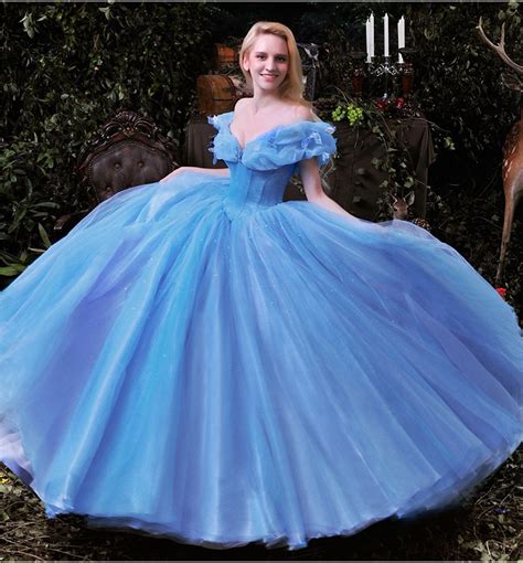2015 Hot Sale Movie Cinderella Dress Colorful Wedding Dress Blue