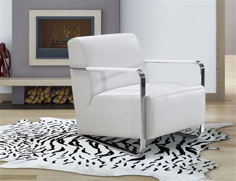 Modern White Leather Low Profile Lounge Chair Sacramento California Vig Divani Casa Bison White