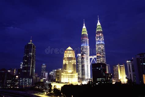 Kl Skyline Night View Kuala Lumpur Malaysia Editorial Photography