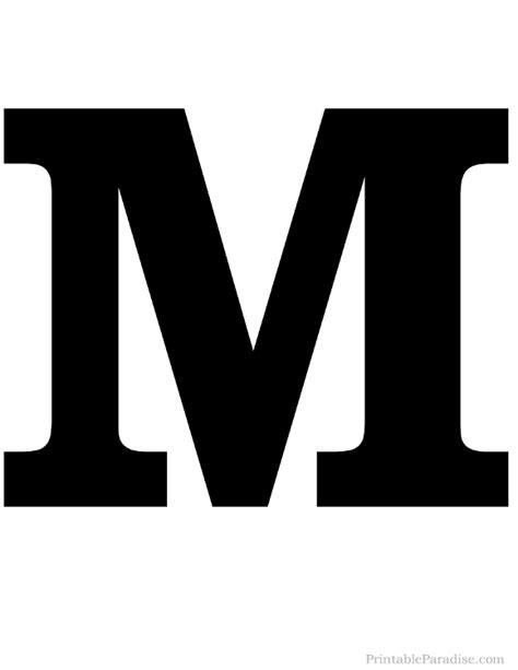 M, or m, is the thirteenth letter of the modern english alphabet and the iso basic latin. Printable Letter M Silhouette - Print Solid Black Letter M