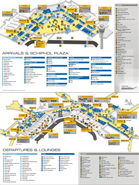 Schiphol Departures Map Schiphol Arrivals Map Netherlands