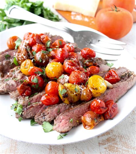 Italian Flank Steak With Roasted Cherry Tomatoes