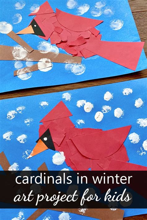 Cardinal Winter Art Project Fantastic Fun And Learning