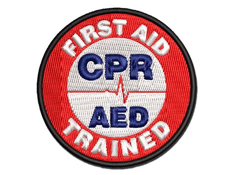 First Aid Aed Cpr Trained Multi Color Embroidered Iron On Patch