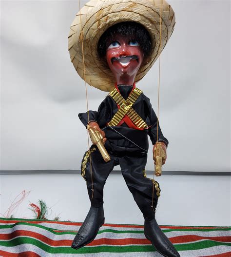 Traditional Mexican Marionette Puppet With Plastic Guns Free Etsy