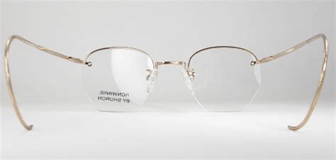 Optometrist Attic Shuron Gold Rimway Ronwinne Half Rim Eyeglasses
