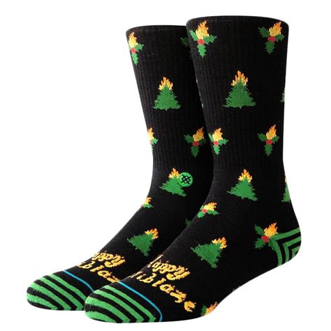Stance Holiblaze Black Christmas Tree Mens Christmas Socks From Ties