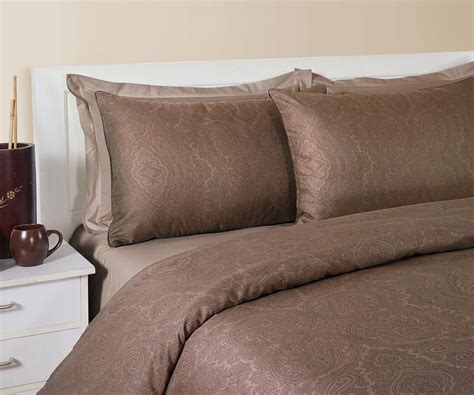 Luxury Tc Cotton Paisley Printed Grey Duvet Cover Pillowcases