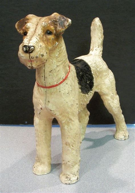 All Orignal Hubley Wire Fox Terrier Cast Iron Doorstop Wire Fox