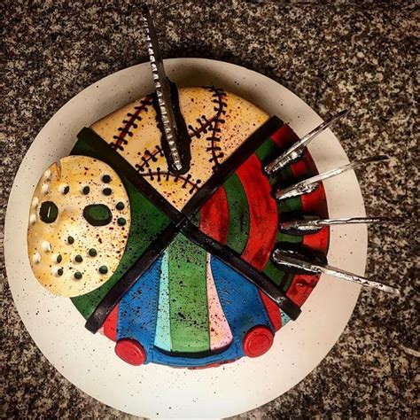 Horror Cake Chucky Jason Freddy And Leatherface Fondant Cake Made