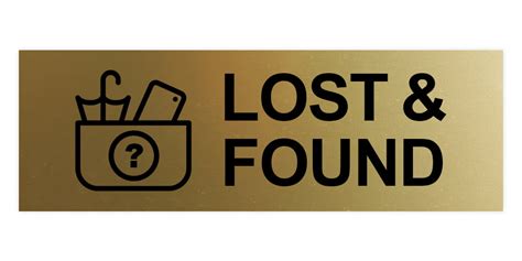 Basic Lost And Found Sign Brushed Gold Small