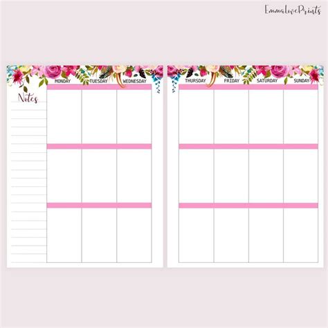 Weekly Planner Pages Printable To Do List Made To Fit Big Etsy In