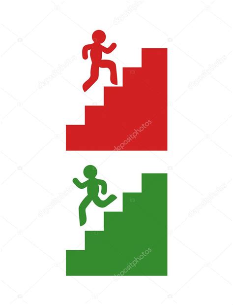 Climbing And Going Down Stairs Symbols Premium Vector In Adobe
