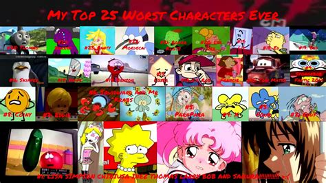 My Top 25 Worst Characters Ever Youtube