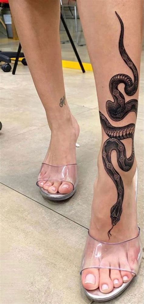 Snake Ankle Tattoo Leg Tattoos Women Anklet Tattoos Snake Ankle Tattoo