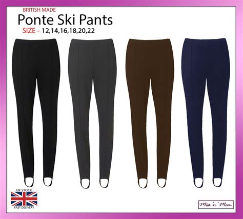 New Ladies Pull On Ski Pants Elasticated Stirrup Women Trouser Plus
