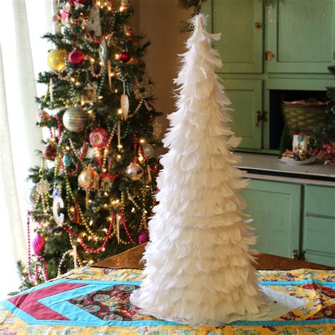 24 Inch Goose Coquille Feather Tree White Christmas Decorations