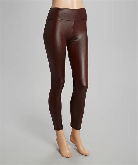 This Dark Brown Faux Leather Leggings Women By Label Z Is Perfect