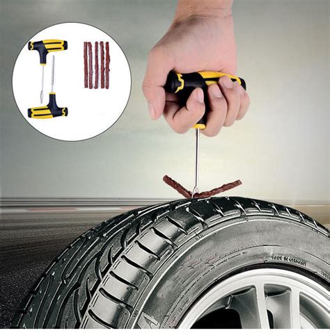 Car Tubeless Tyre Tire Puncture Repair Plug Repairing Kit Needle Patch Fix Tool EBay