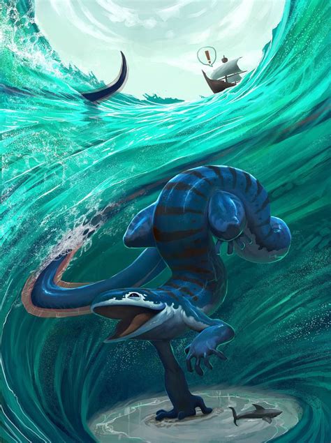 Sea Monster By Farkwhad On Deviantart Mythical Creatures Art Fantasy