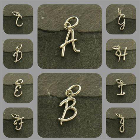 Small Sterling Silver Initials Charmspersonalized Etsy Silver