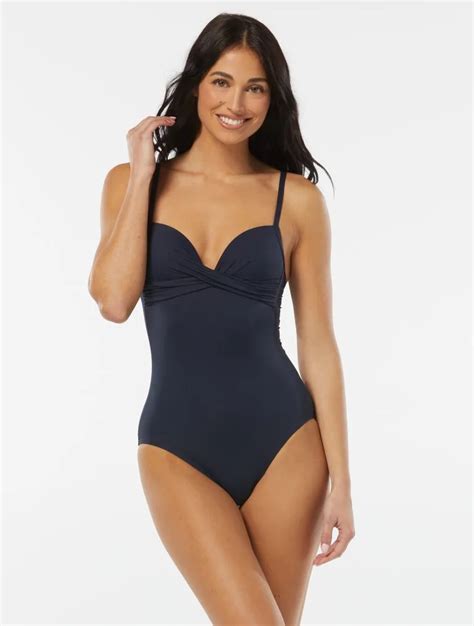 Vince Camuto Draped One Piece Swimsuit Solids Shop More Styles At