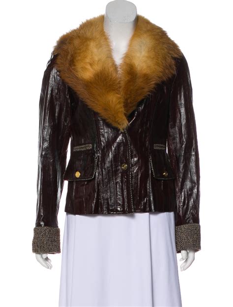Dolce And Gabbana Fur Trimmed Eel Jacket Clothing Dag120280 The