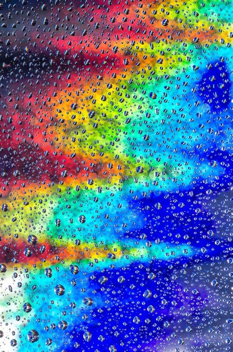 Background Of A Rainbow Of Water Droplets Stock Photo Image Of Purple