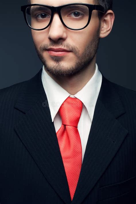 Young Handsome Man Businessman In Black Suit Stock Image Image Of