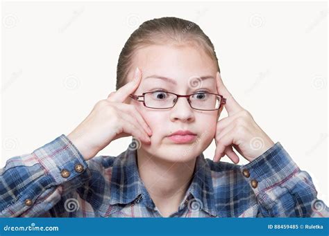 Teenage Girl Trying To Remember Stock Image Image Of Eyes Model