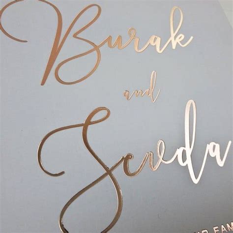 Rose Gold Foil Printed Wedding Invitation Calligraphy Design Invite