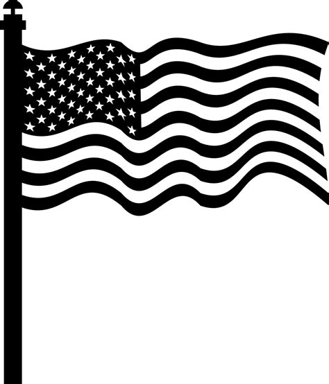 Free American Flag Clip Art Black And White, Download Free American png image