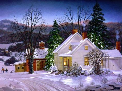 Free Download Winter House Scene Pictures 1024x768 For Your Desktop