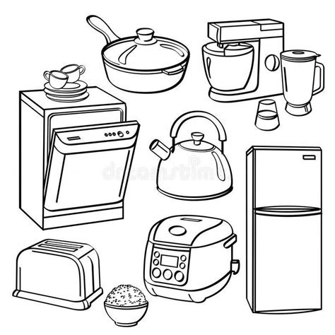 Kitchen with cupboard for your coloring book royalty free cliparts. #BSHHomeAppliances id:7570579386 # ...