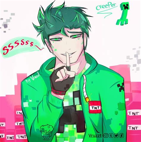 Creeper Boy By Vruzzt On Deviantart Minecraft Anime Minecraft Art