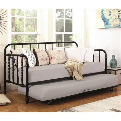 Coaster Daybeds By Coaster 300765 Metal Daybed With Trundle Dunk