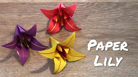 How To Make A Paper Lily Beautiful Origami Lilies Origami Flower