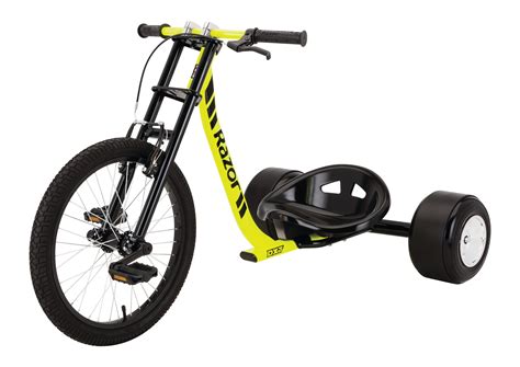 Razor Dxt Drift Trike Black Yellow Three Wheeled Drifting Ride On